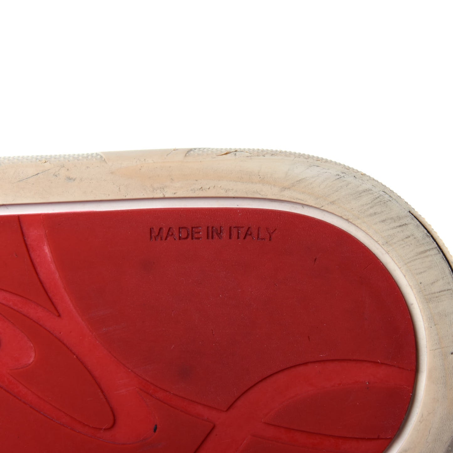 LOUBOUTIN Calfskin Spiked Crocodile Embossed Rubber Pool Fun Platform Flat Slide Sandals 42 Red