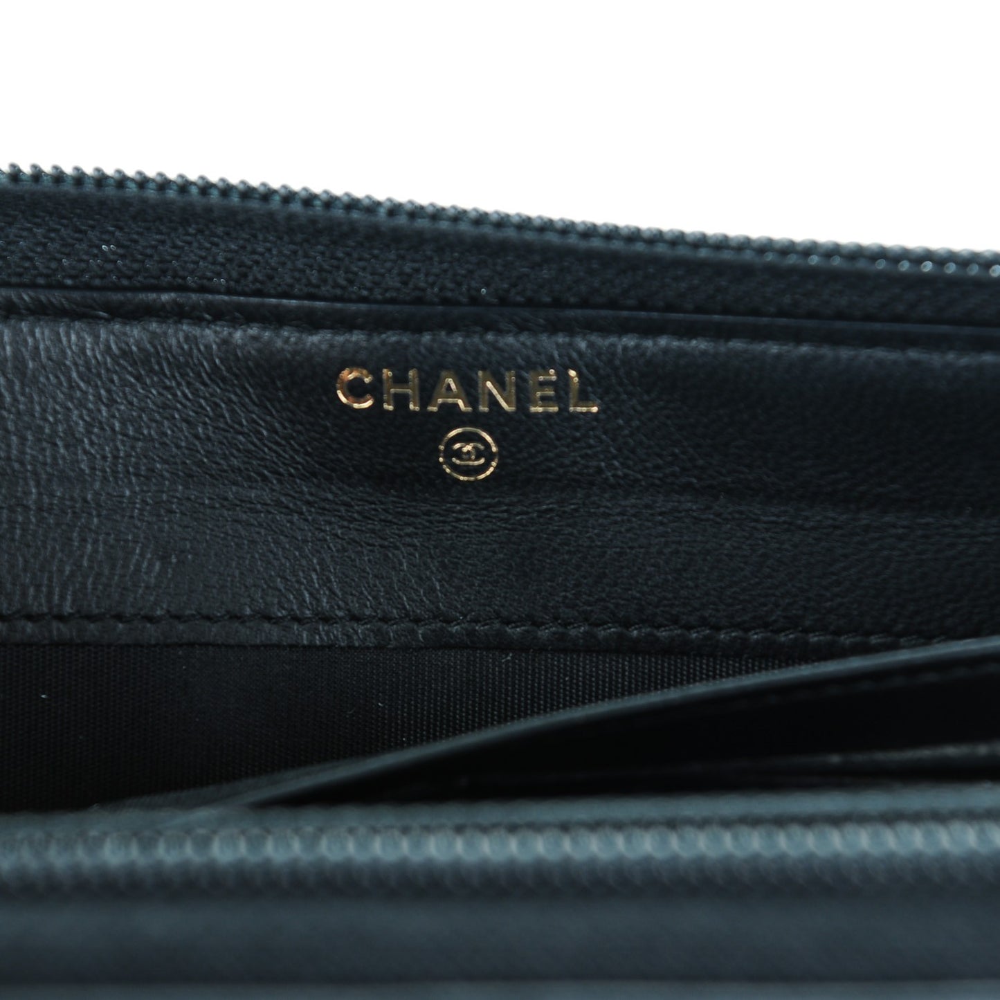 Lambskin Quilted Boy Zip Around Wallet Black