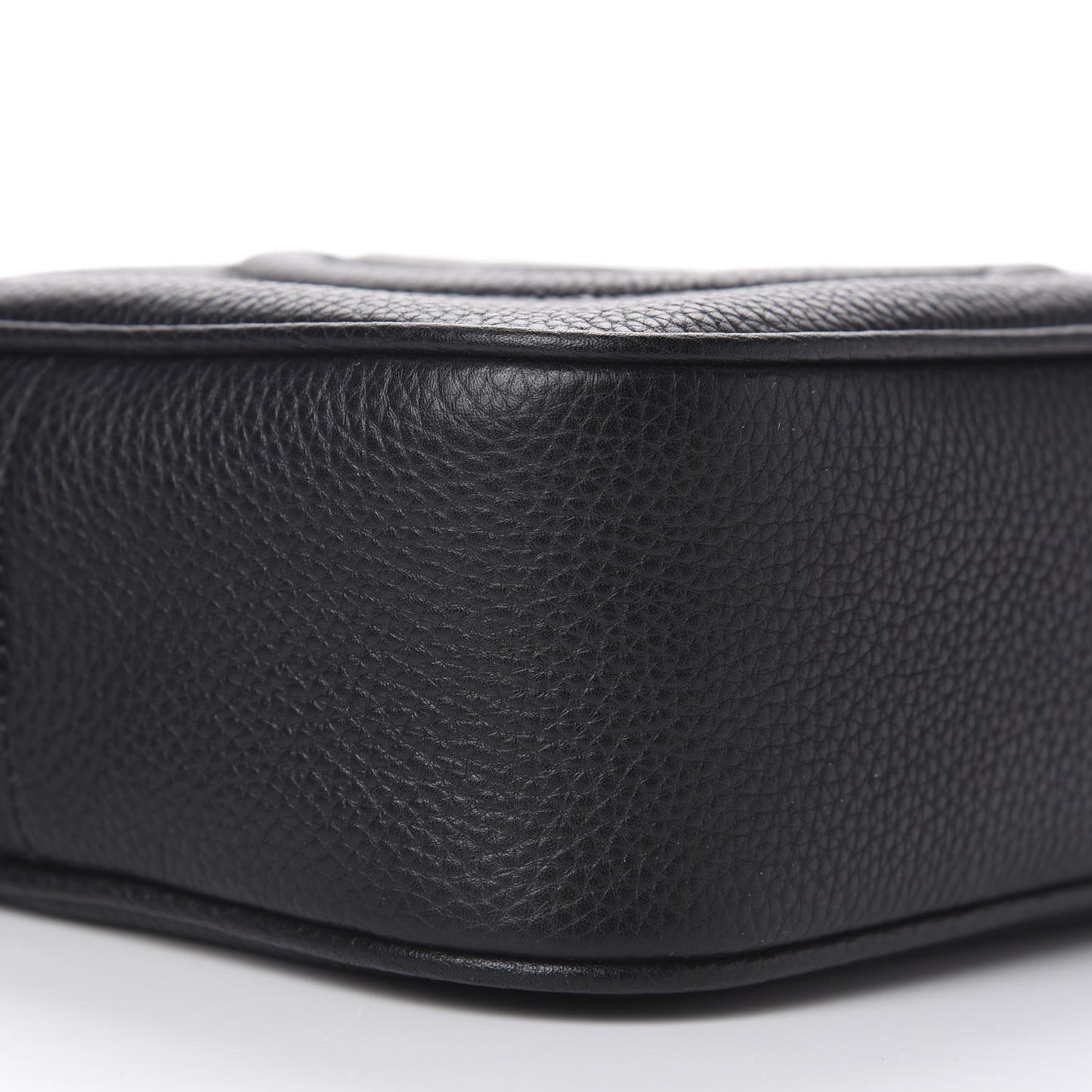 Pebbled Calfskin Small Soho Disco Bag Black