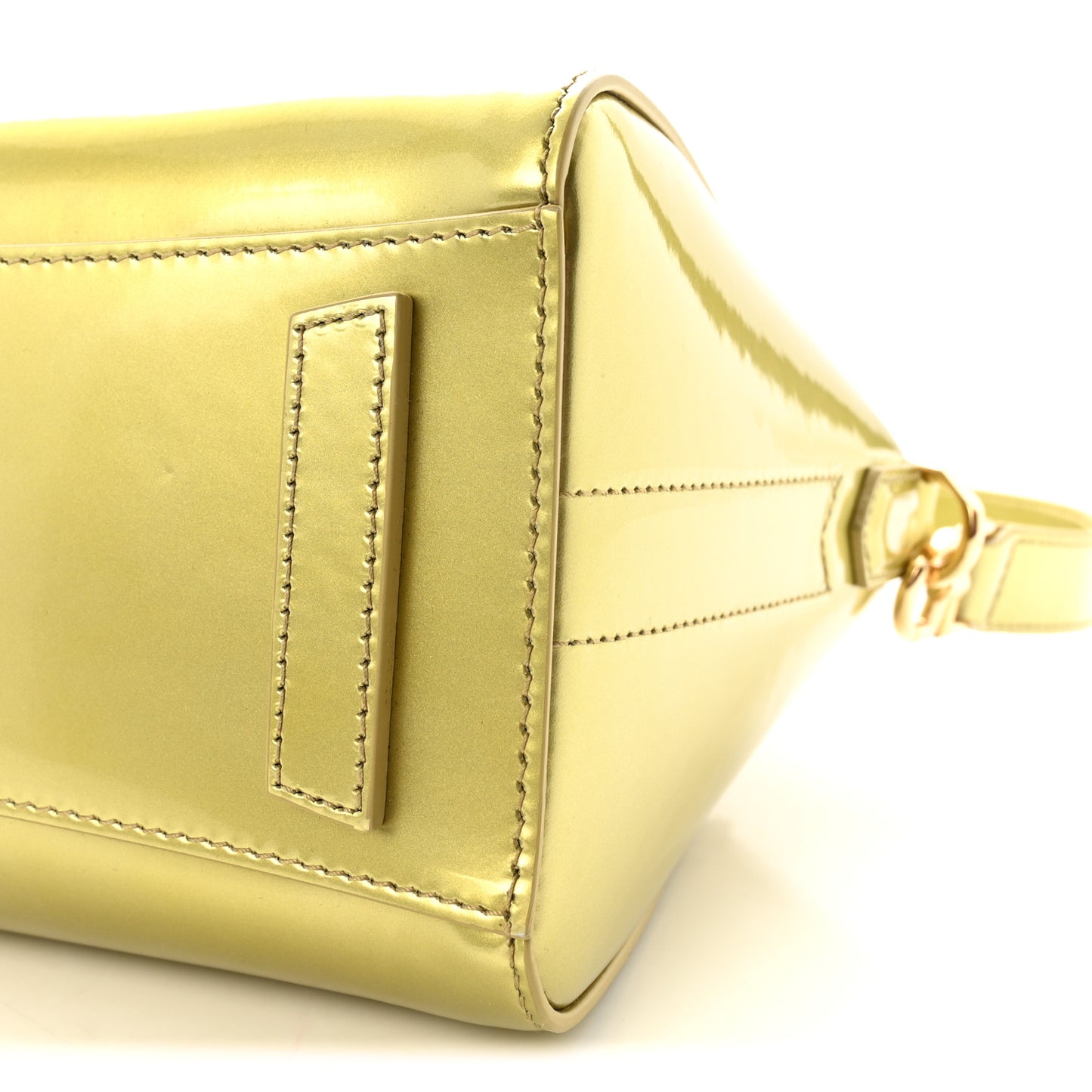 Patent Calfskin Mini Antigona Almond Green