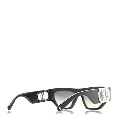 Louis Vuitton Acetate Enamel LV Link Cat Eye Sunglasses Z1663W Black 4 of 9