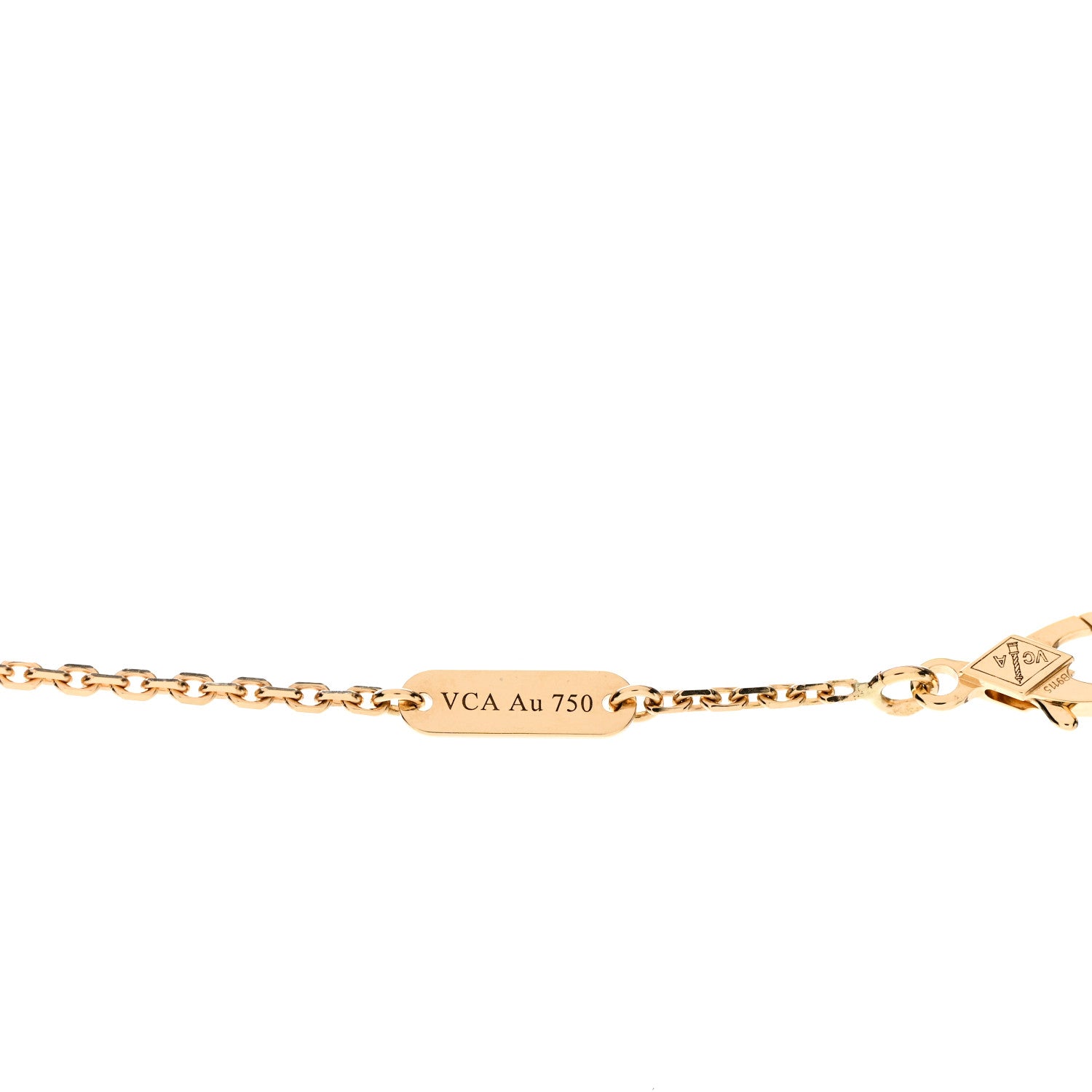 Van Cleef & Arpels 18K Yellow Gold Carnelian Vintage Alhambra Pendant Necklace 5 of 7
