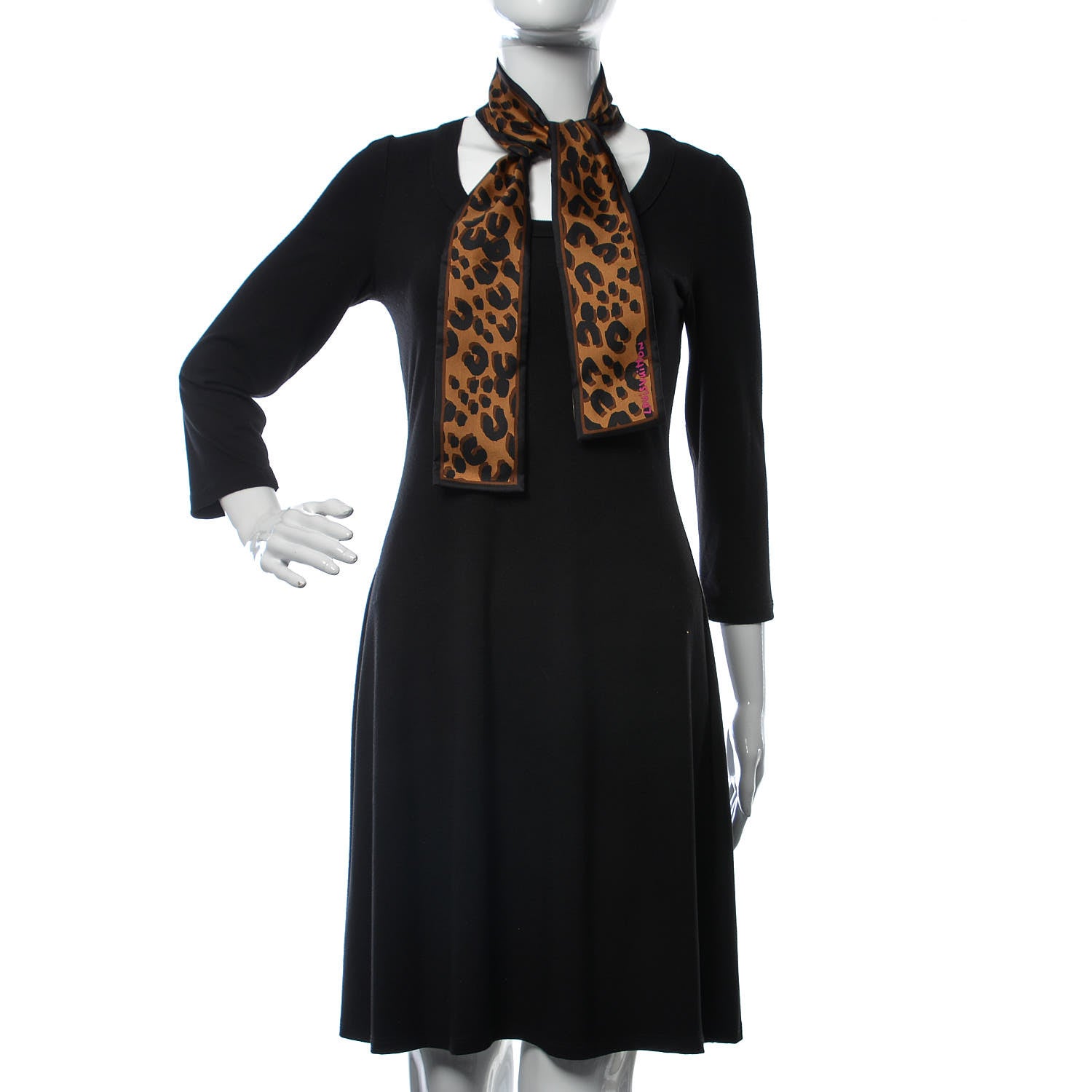 Louis Vuitton Silk Leopard Bandeau Scarf Marron 2 of 5