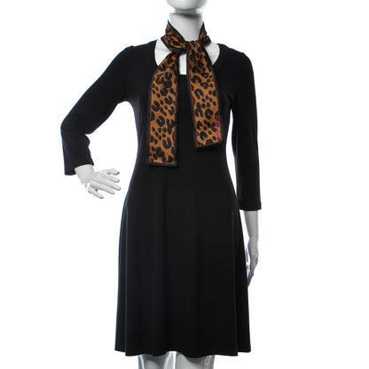 Louis Vuitton Silk Leopard Bandeau Scarf Marron 2 of 5