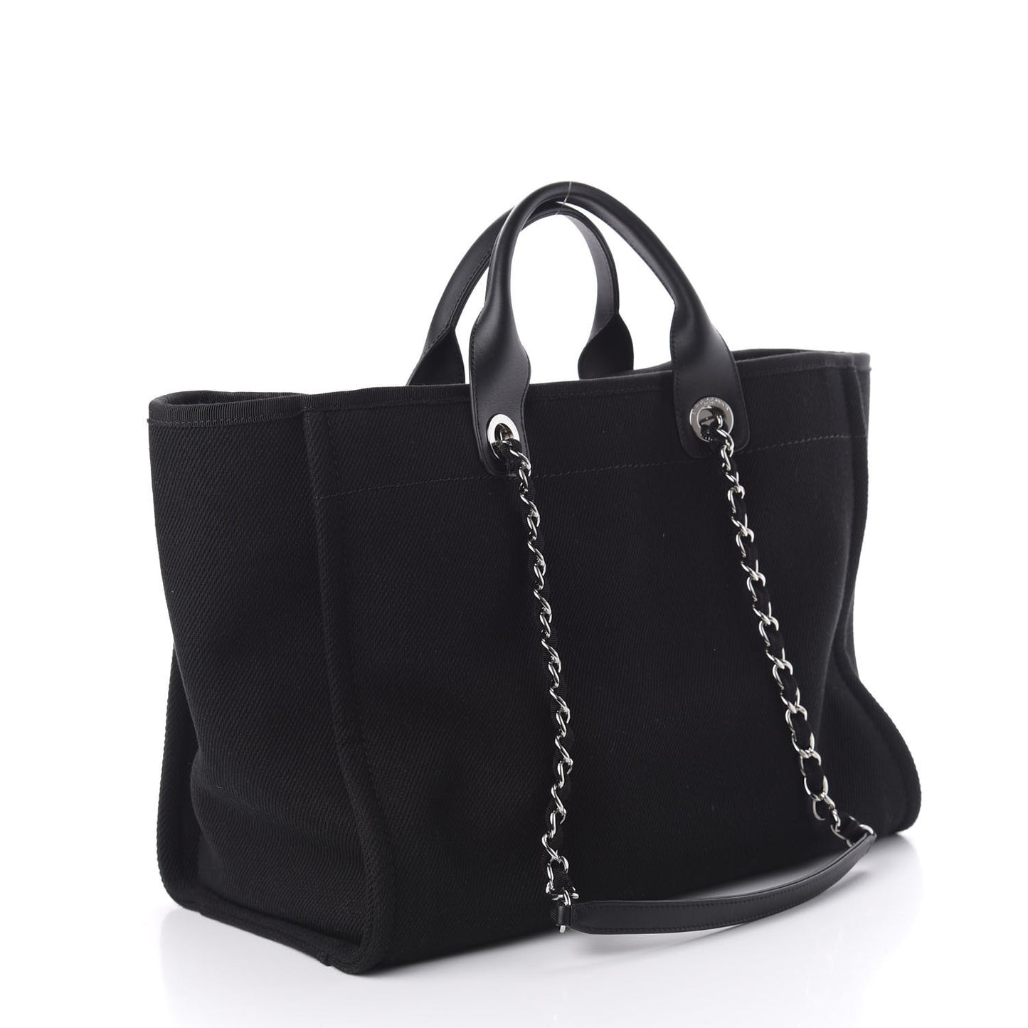 Canvas Pearl Medium Deauville Tote Black