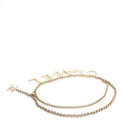 Chanel Metal Crystal 90's Icon Logo Chain Belt Gold 2 of 3