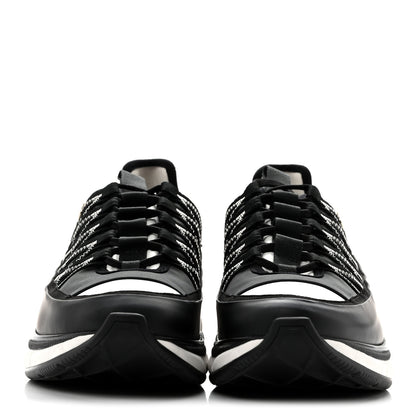 Chanel Mixed Fibers Suede Calfskin CC Sneakers 41.5 White Black 3 of 11