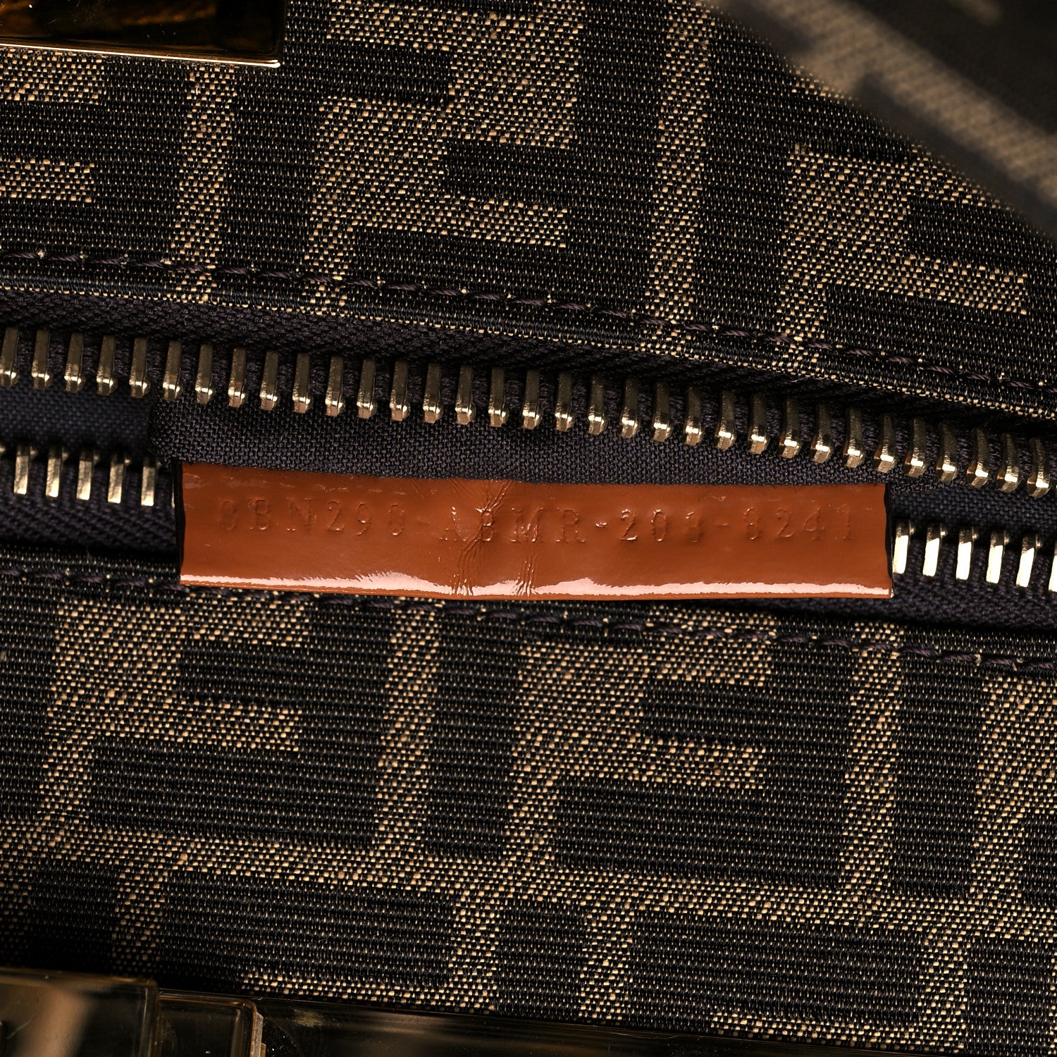 Fendi Fabric Jacquard FF 1974 Woven Knotted Medium Peekaboo Iconic Satchel Tobacco Moro 6 of 10