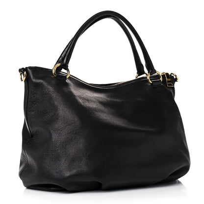 Prada Soft Calfskin Shopping Tote Black 2 of 15