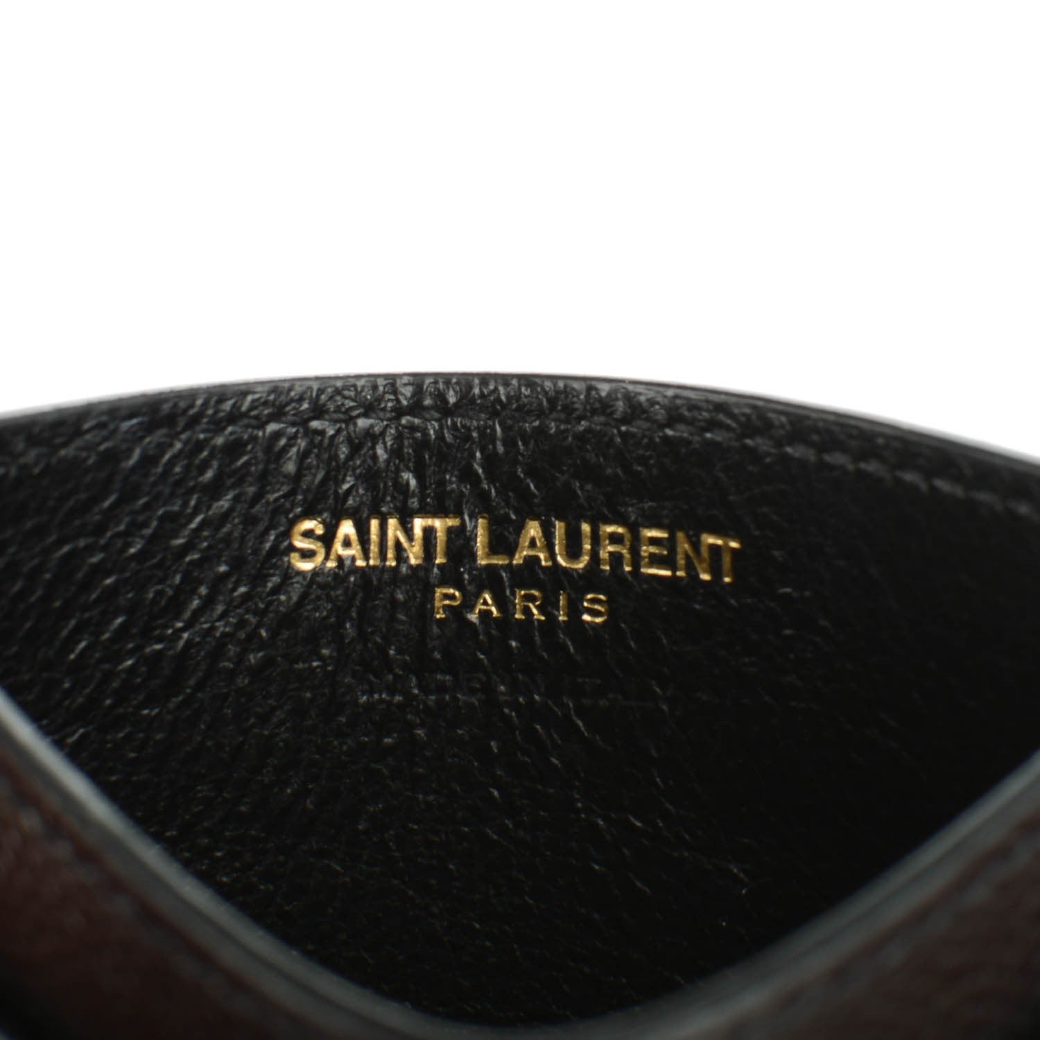 Saint Laurent Grain De Poudre Matelasse Chevron Monogram Credit Card Case Black 6 of 7