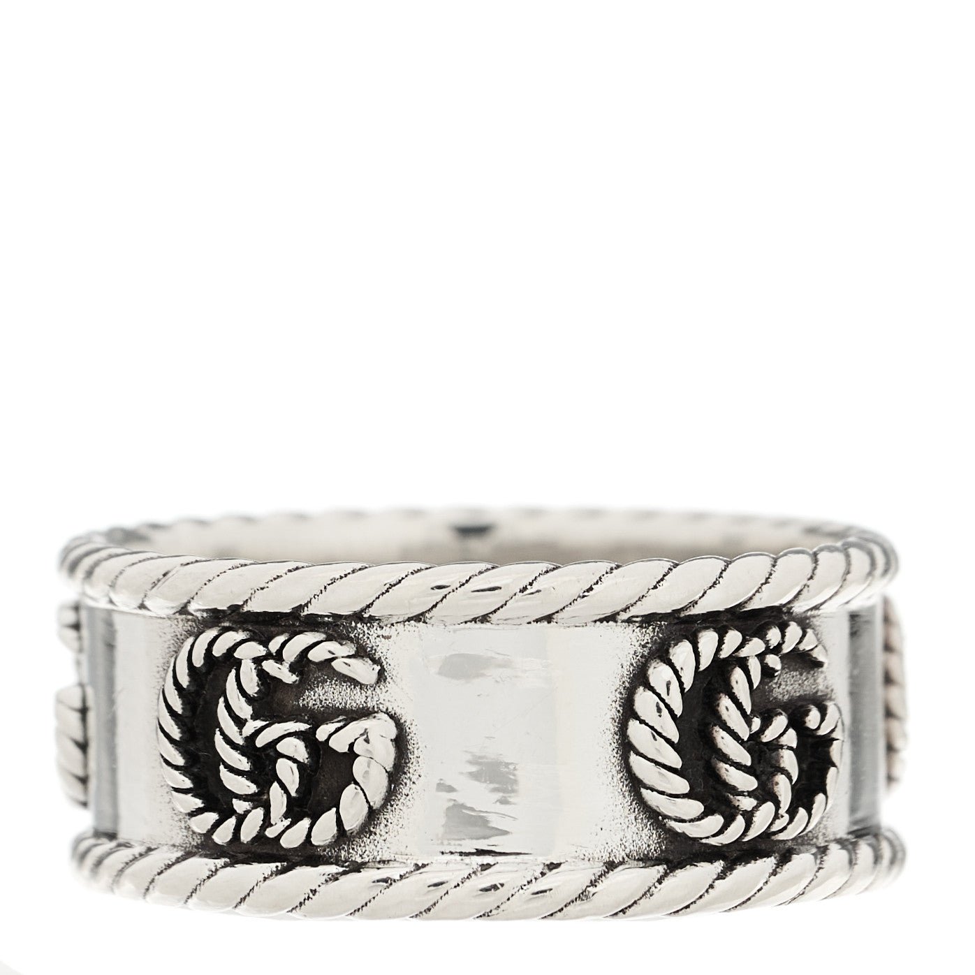 Gucci Sterling Silver Torchon GG Marmont Ring 57 8 3 of 7