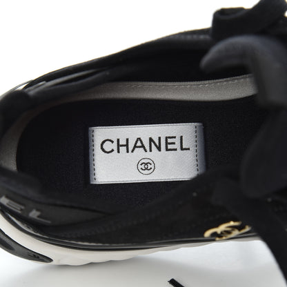 Chanel Velvet Calfskin Mixed Fibers CC Sneakers 38.5 Black 6 of 11