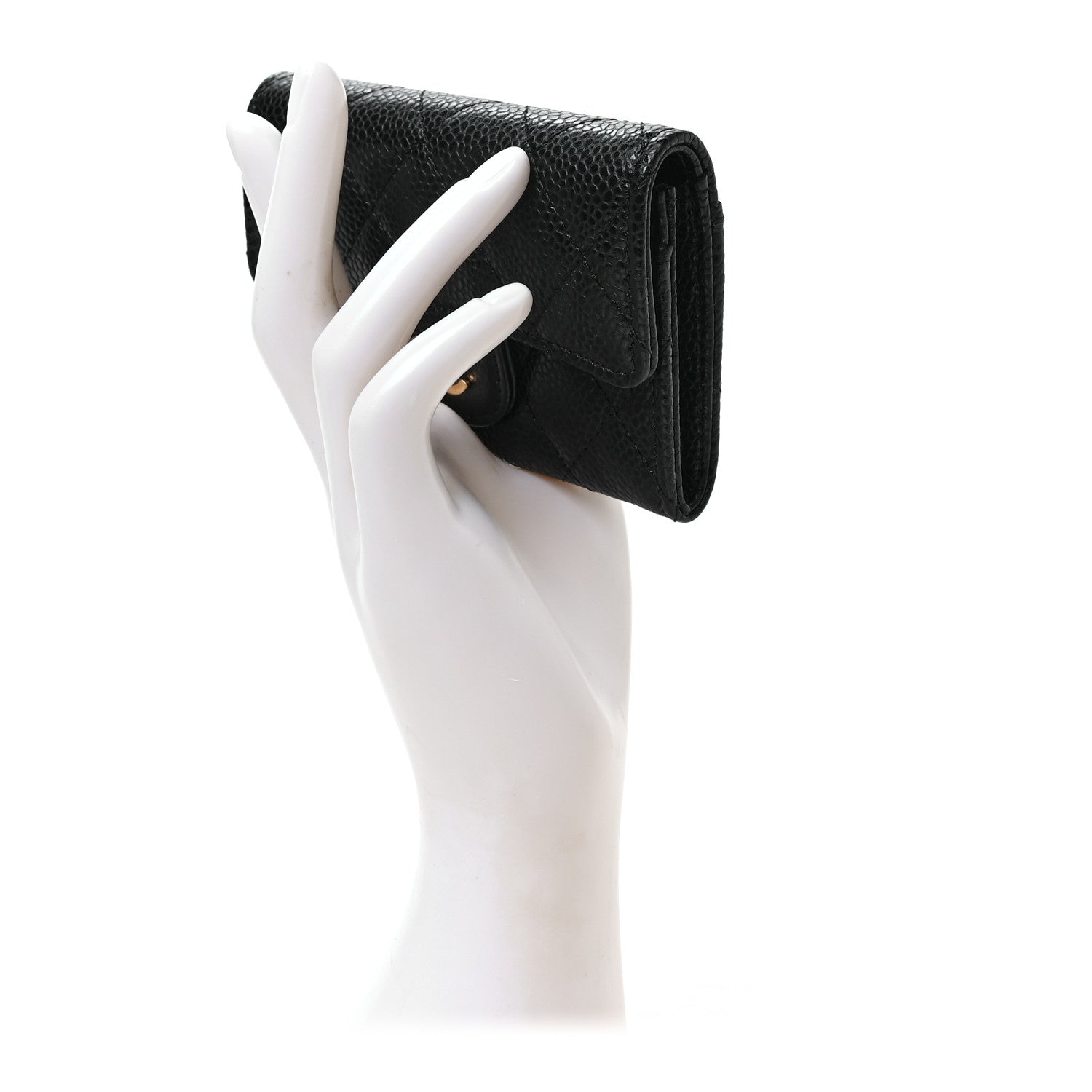 Chanel Caviar Quilted Flap Card Holder Wallet Black 2 of 8
