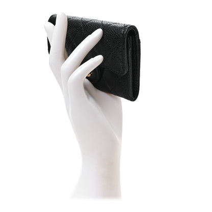 Chanel Caviar Quilted Flap Card Holder Wallet Black 2 of 8