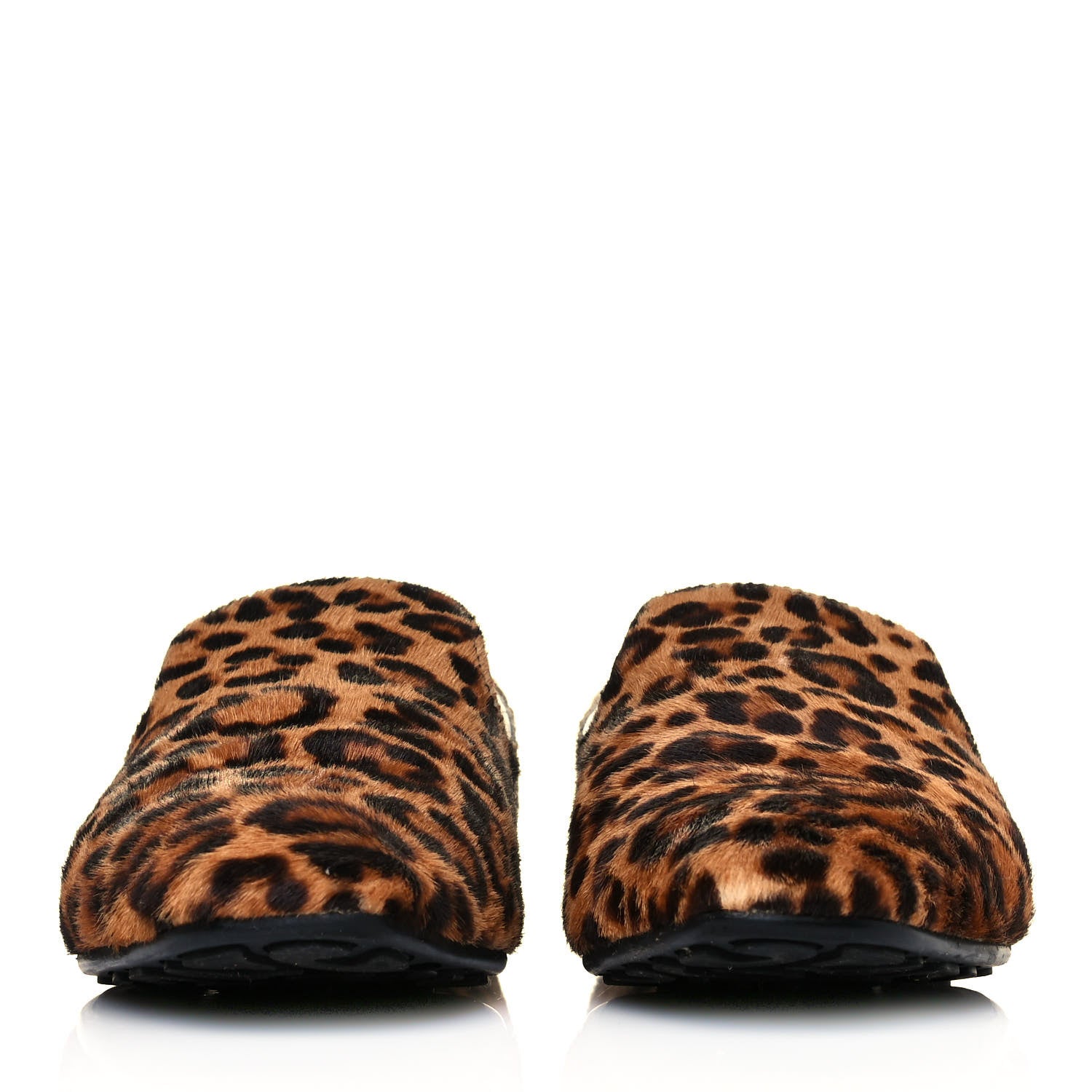 Jimmy Choo Pony Hair Leopard Print Wheel Jazz Flats 37.5 Brown 2 of 9