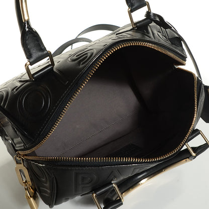 Louis Vuitton Calfskin Embossed Mini Cube Speedy Black 5 of 7