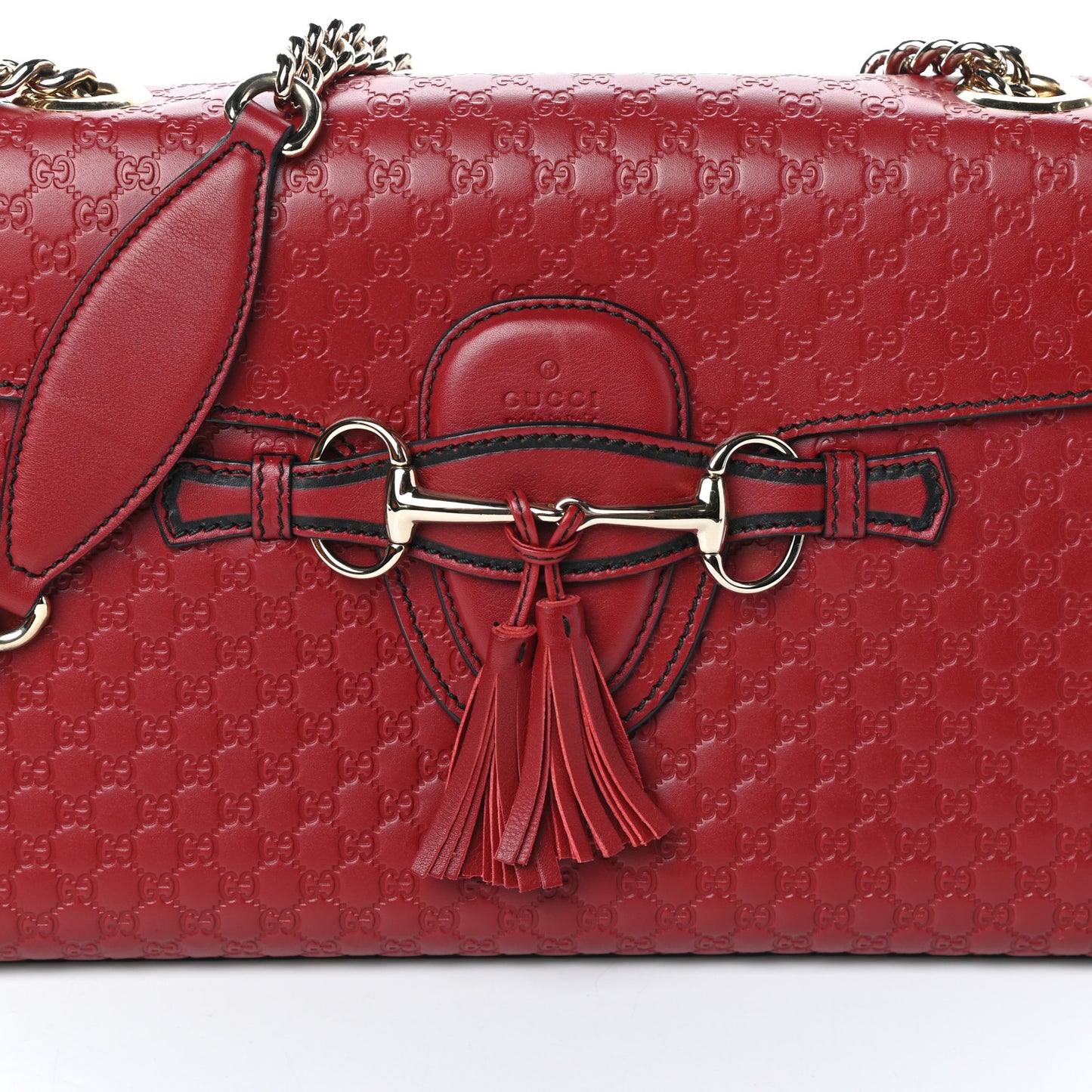 Microguccissima Medium Emily Chain Shoulder Bag Red