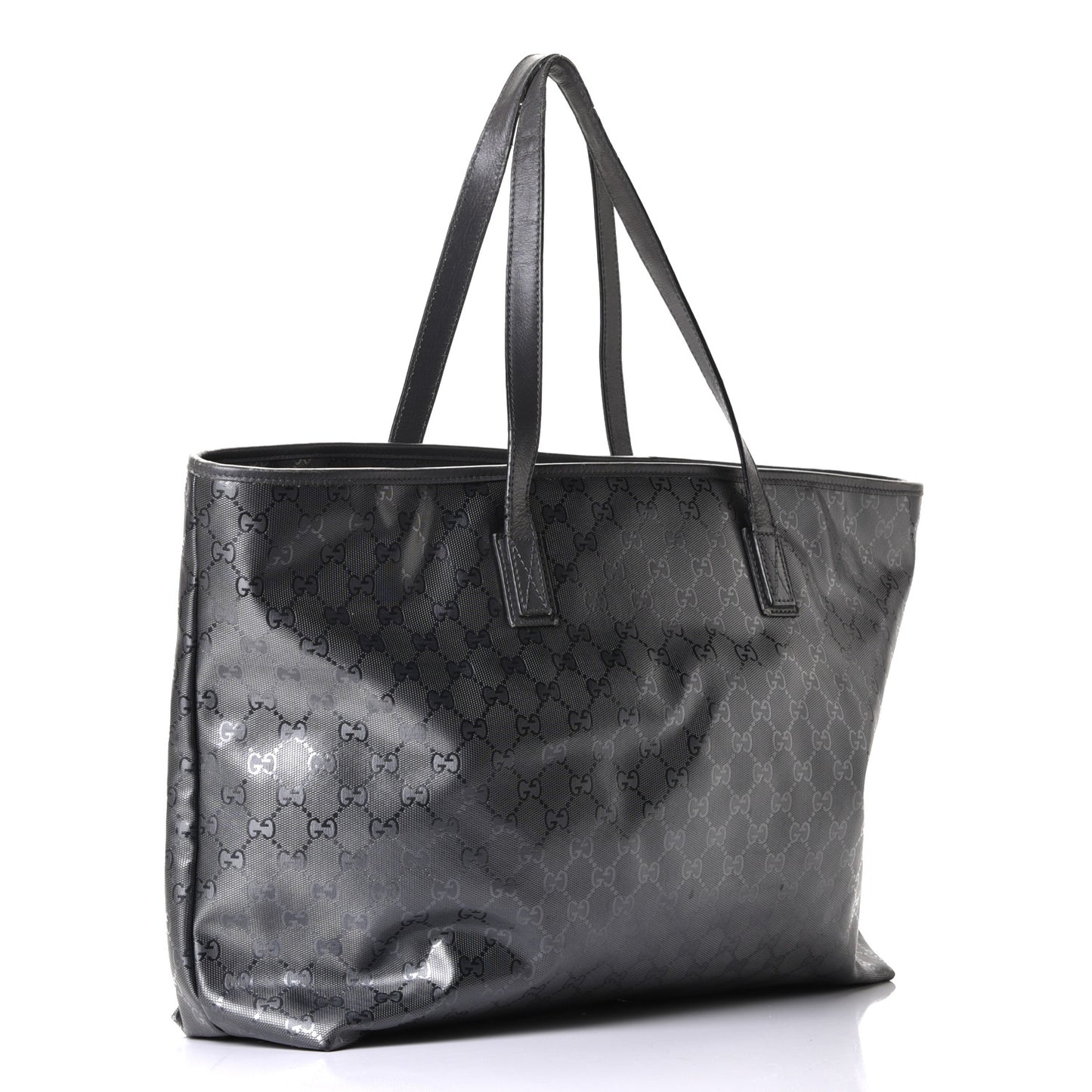 Imprime Monogram Large Zippered Shopping Tote Pewter