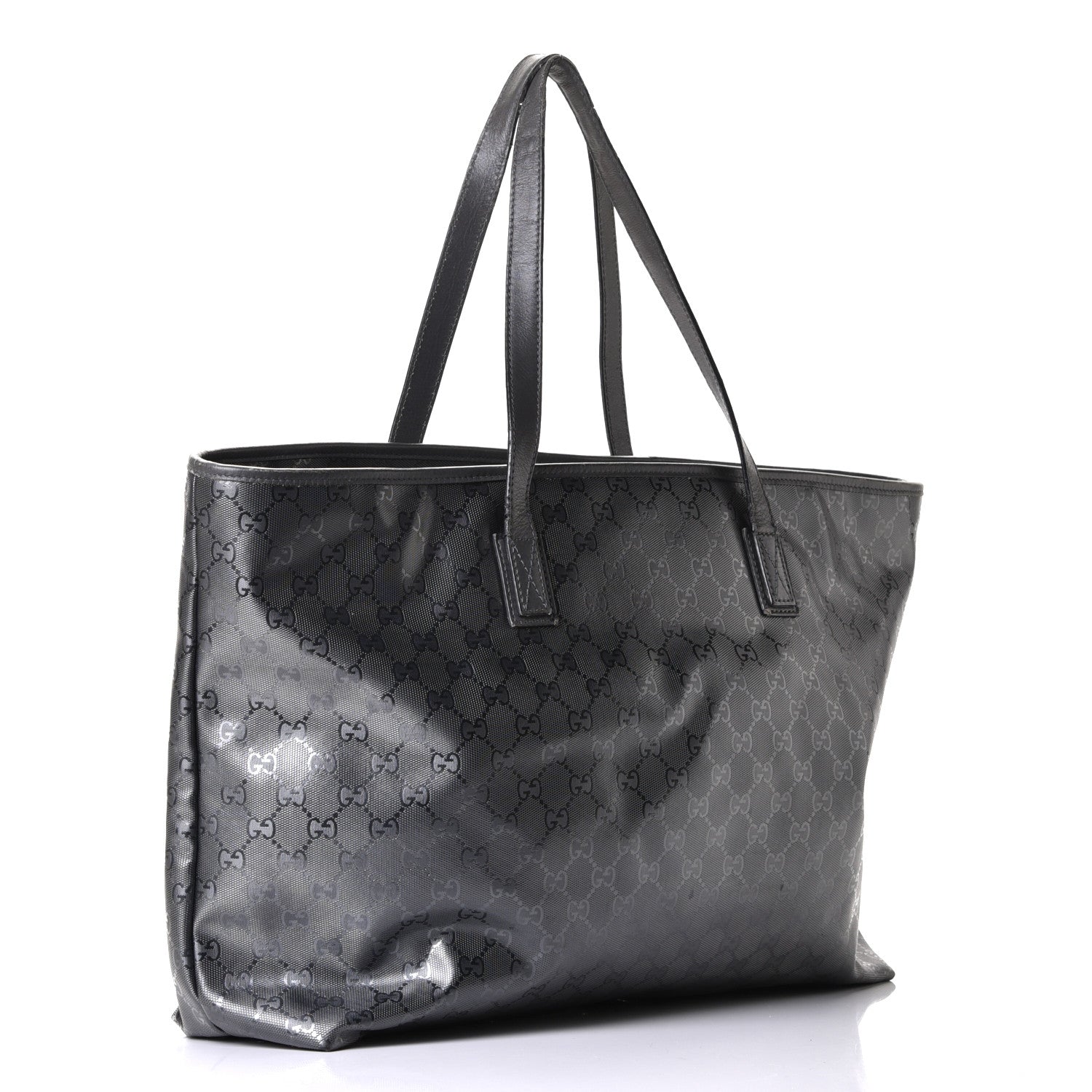 Gucci Imprime Monogram Large Zippered Shopping Tote Pewter 2 of 7