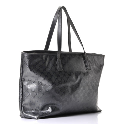 Gucci Imprime Monogram Large Zippered Shopping Tote Pewter 2 of 7
