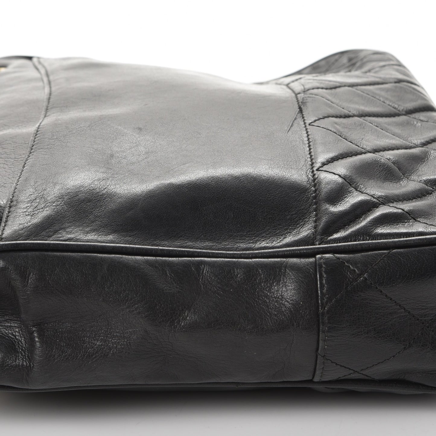 Lambskin Quilted Shoulder Bag Black