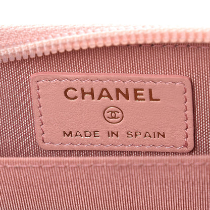 Chanel Caviar Quilted Boy Zip Around Coin Purse Wallet Light Pink 6 of 8
