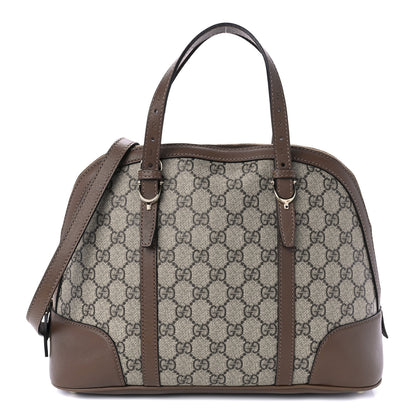 Gucci GG Supreme Monogram Margaux Calfskin Small Nice Top Handle Dome Bag Beige Ebony Acero 1 of 10