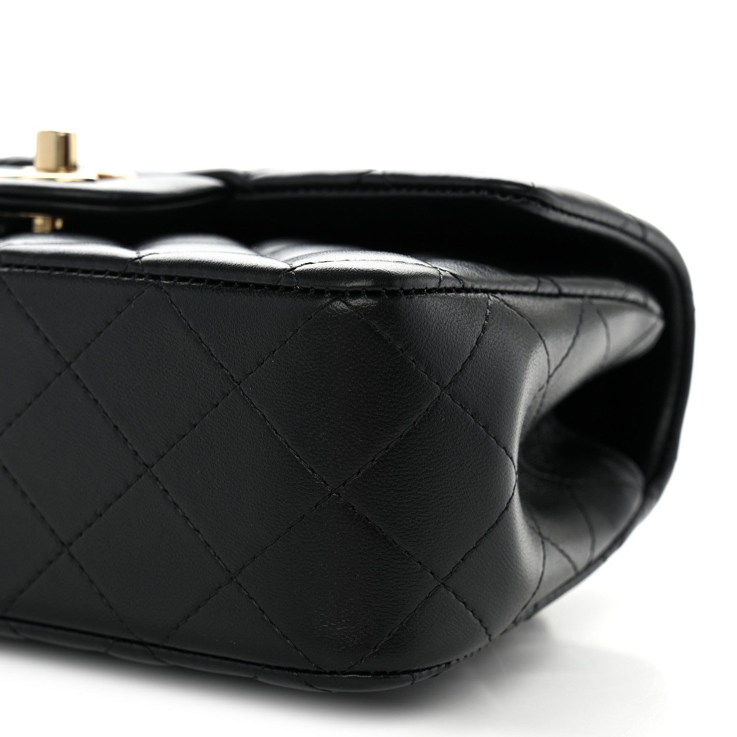 Chanel Lambskin Quilted Mini Top Handle Rectangular Flap Black 10 of 11
