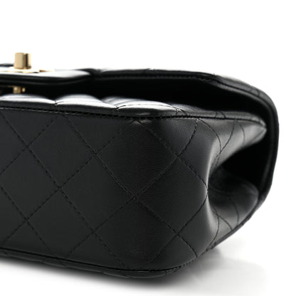 Chanel Lambskin Quilted Mini Top Handle Rectangular Flap Black 10 of 11