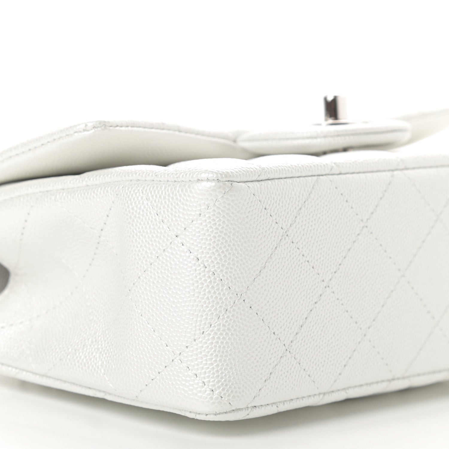Chanel Iridescent Caviar Quilted Mini Top Handle Rectangular Flap White 6 of 11