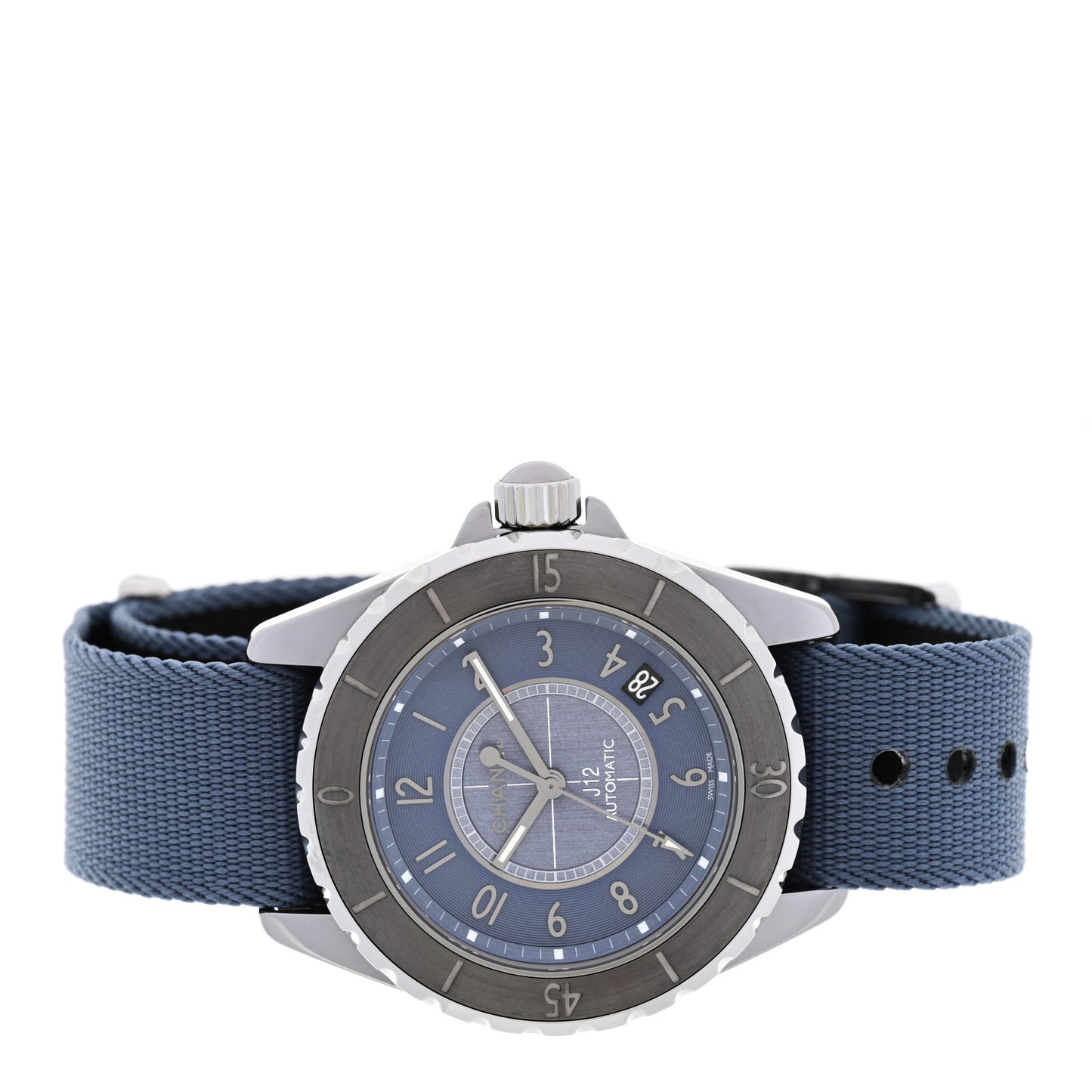 Titanium Ceramic Nylon 38mm J12 Automatic Watch Blue