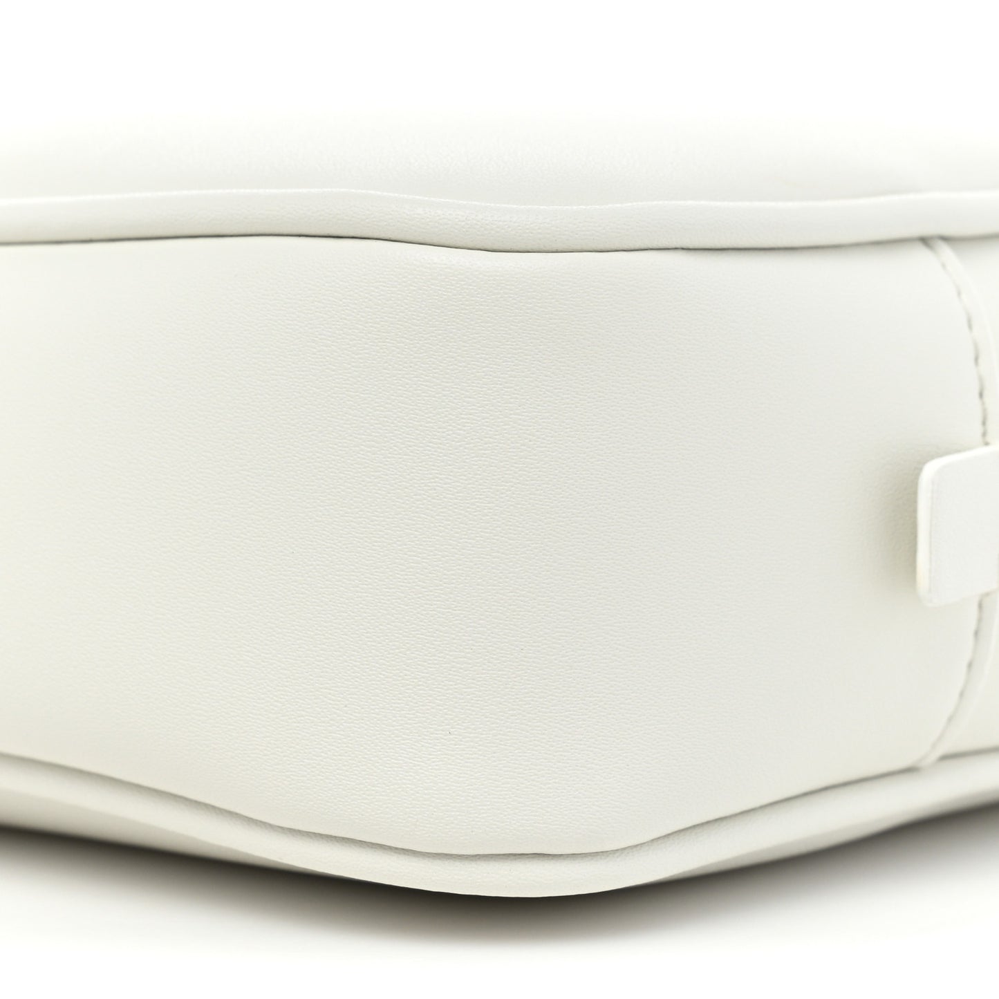 Grained Calfskin Soleil Cosmetic Pouch White