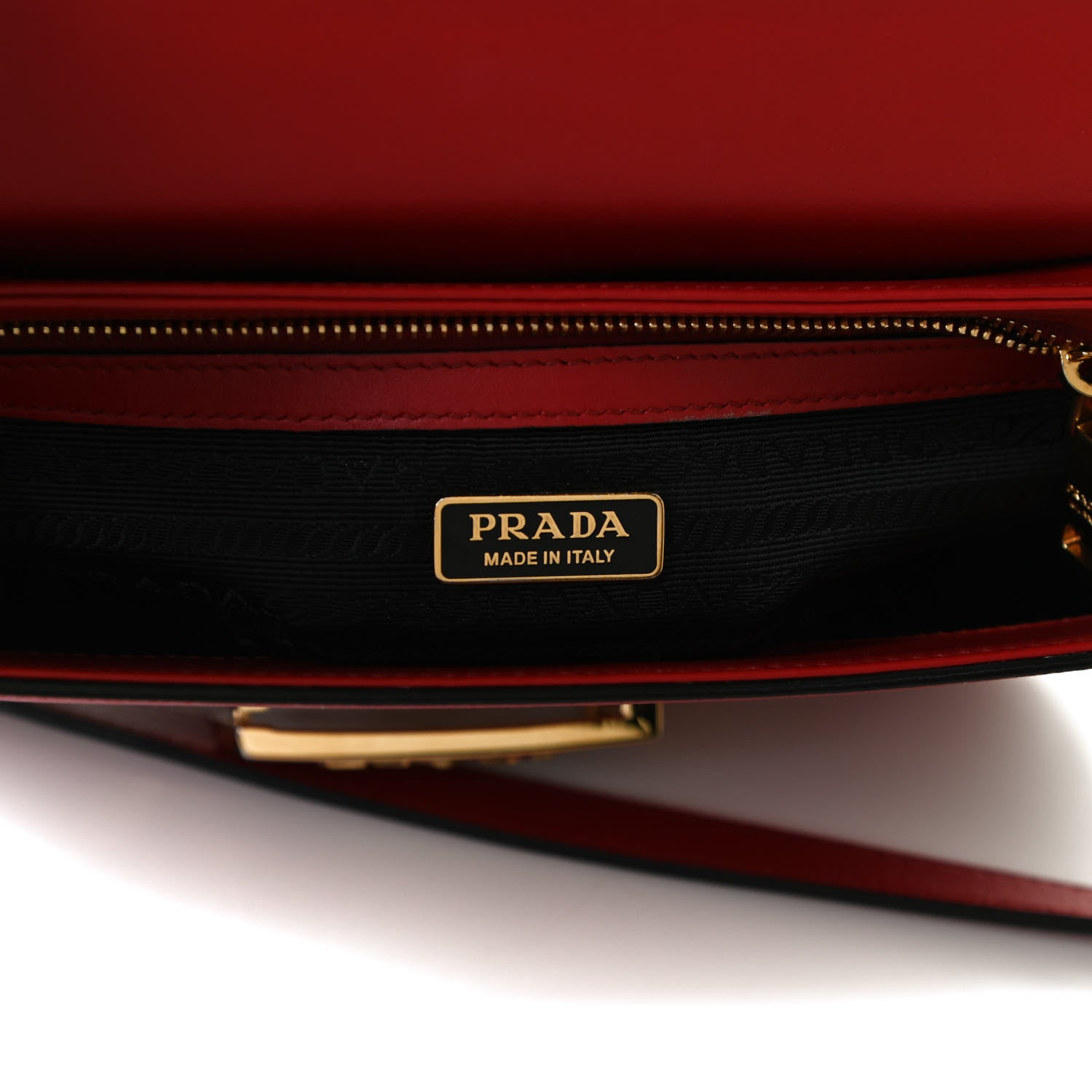 Prada Saffiano Lux Embleme Flap Shoulder Bag Fuoco 6 of 12