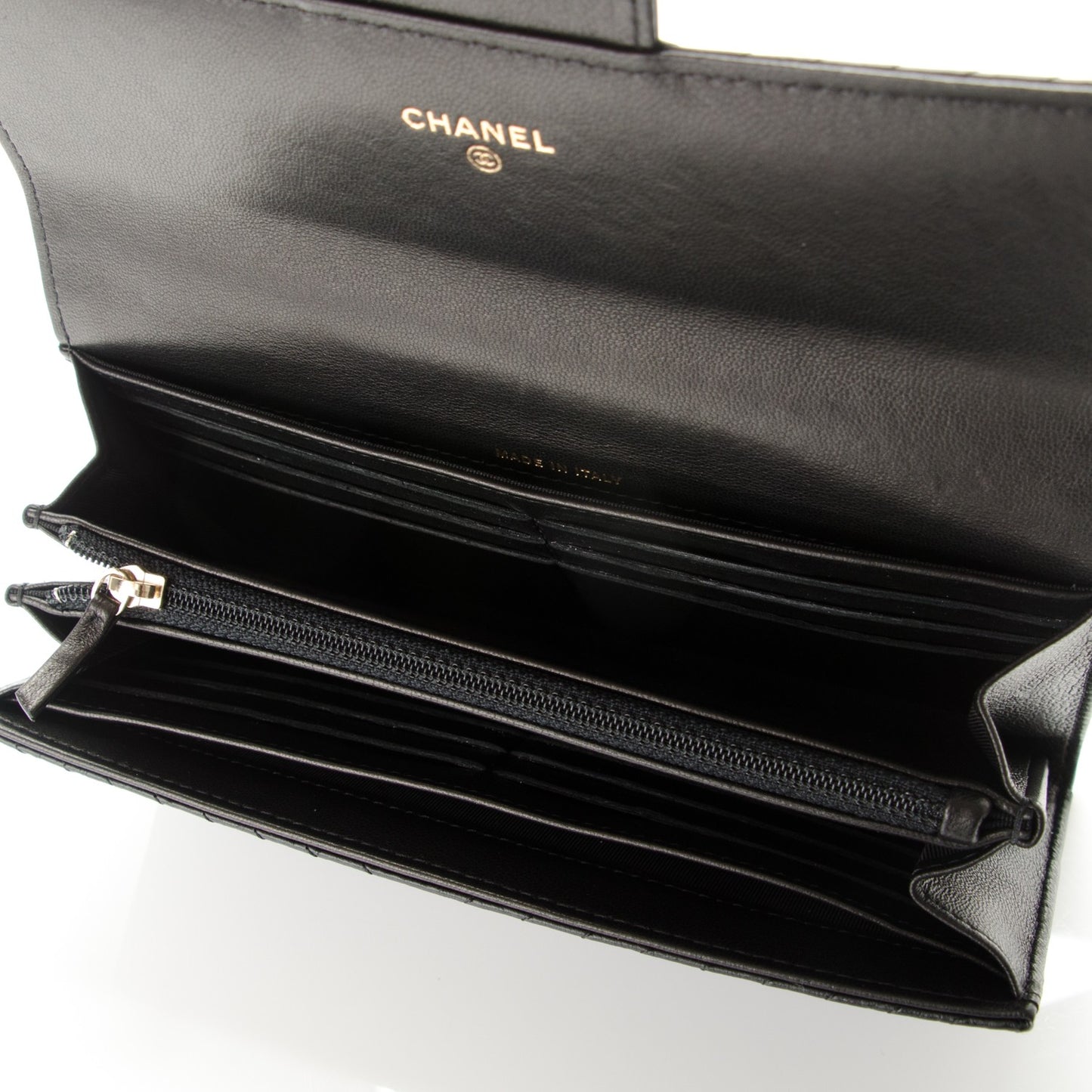 Calfskin Chevron Quilted 2.55 Reissue Flap Wallet Black
