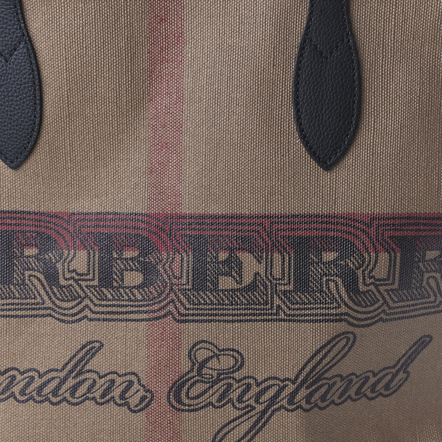 Coated Canvas Mega Check Medium Doodle Tote Black