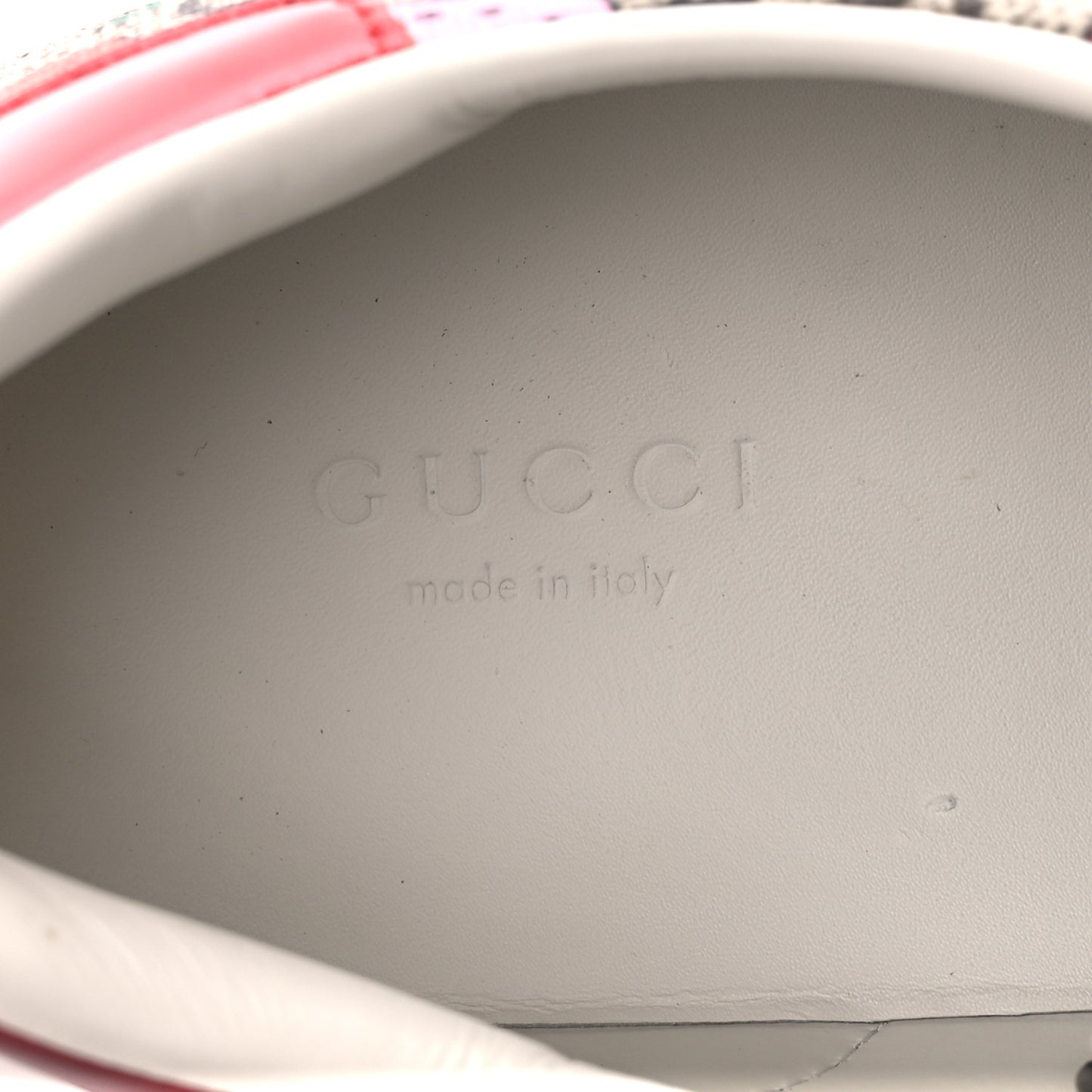 GG Supreme Monogram Strawberry Web Womens Ace Sneakers 40 Beige Multicolor Red Green