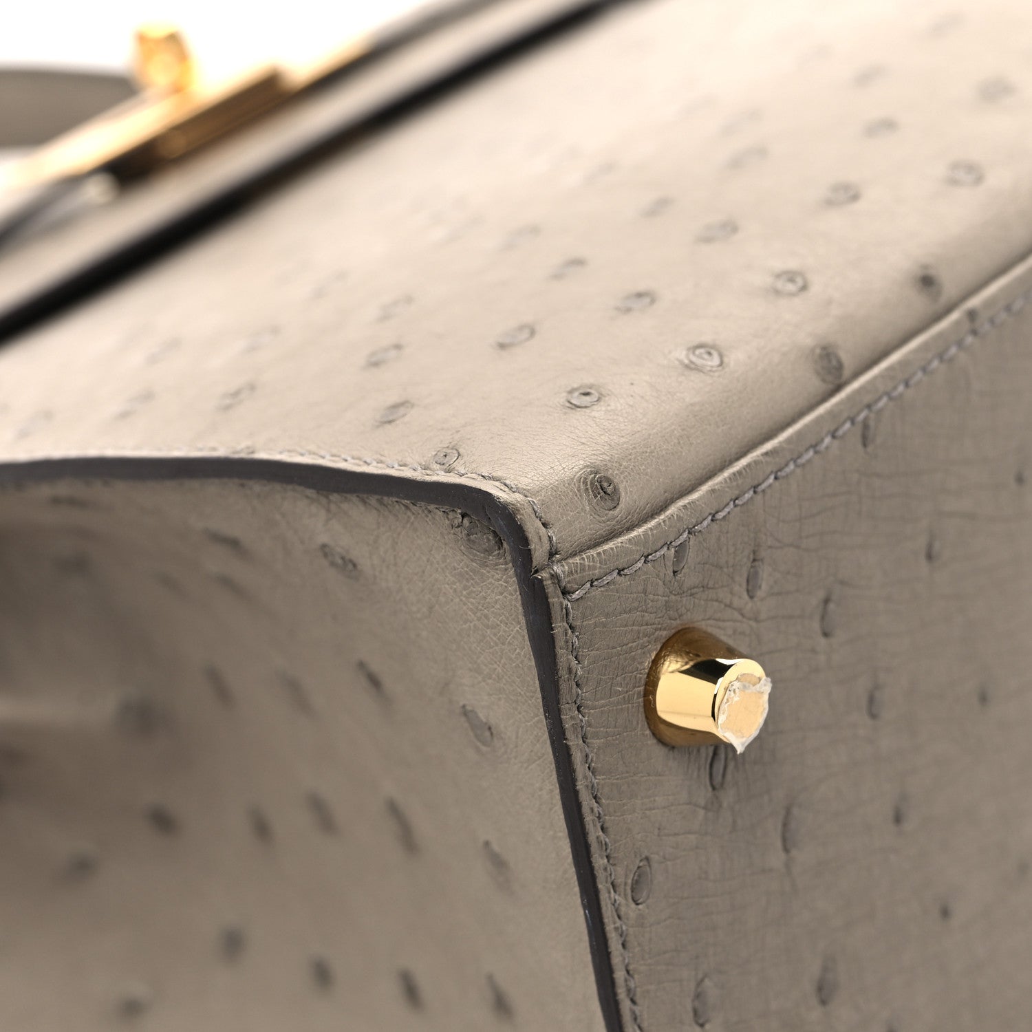 Hermes Ostrich Kelly Sellier 28 Gris Tourterelle 8 of 13