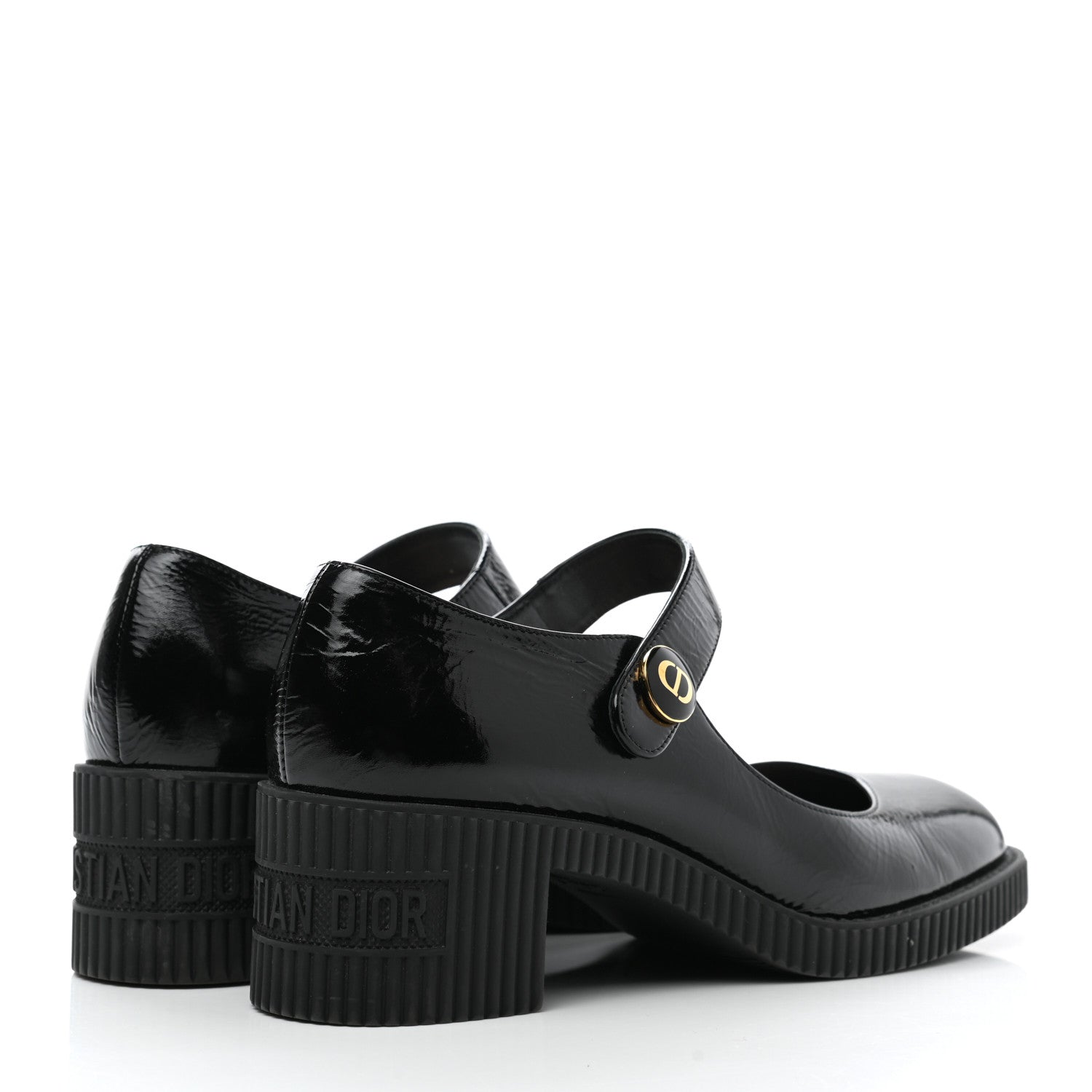 Christian Dior Crinkled Calfskin D-Doll 55mm Pumps 37.5 Black 4 of 9