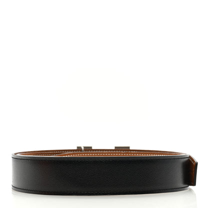 Hermes Box Togo 32mm H Belt 105 42 Black Gold 2 of 5