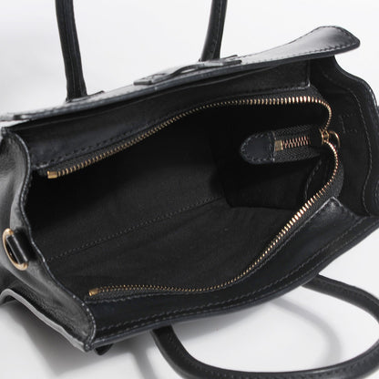 Celine Smooth Calfskin Nano Luggage Black 4 of 9