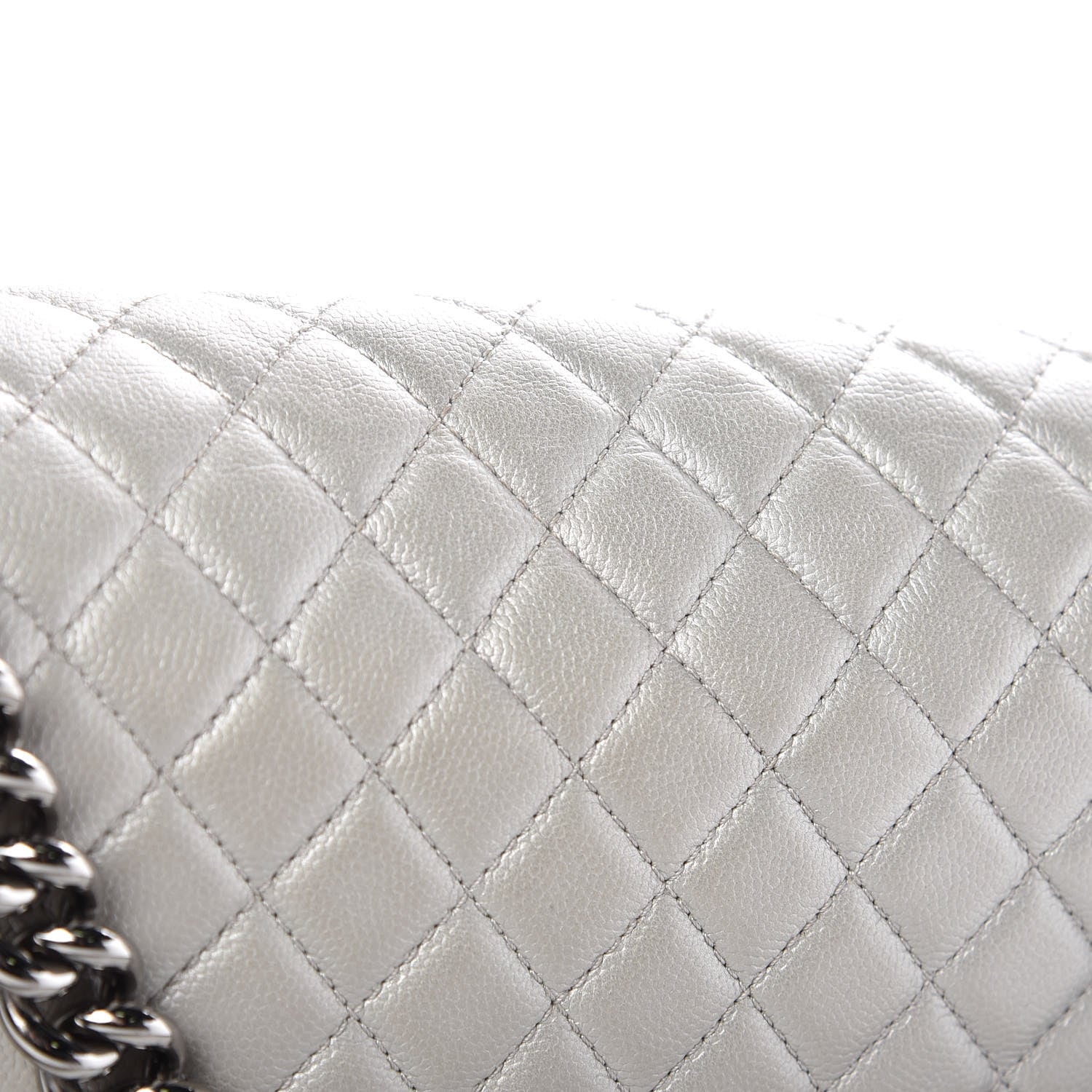 Chanel Metallic Caviar Quilted Medium Boy Flap Silver 12 of 15