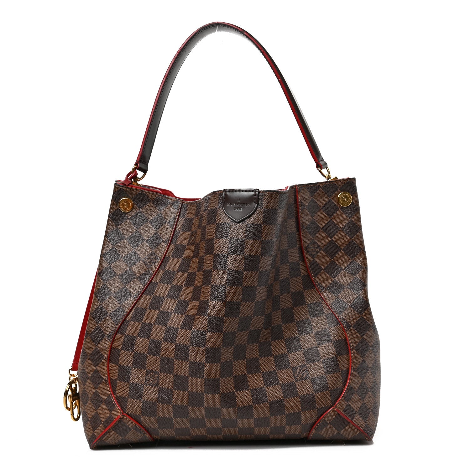 Louis Vuitton Damier Ebene Caissa Hobo Cherry 1 of 12