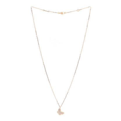 Van Cleef & Arpels 18K Yellow Gold Mother of Pearl Sweet Alhambra Butterfly Pendant Necklace 3 of 7