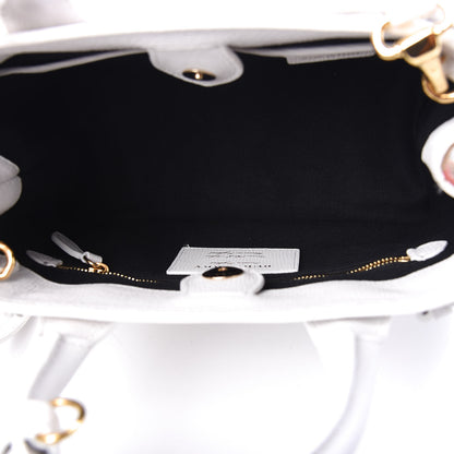 Burberry Grainy Calfskin House Check Small Banner Tote Chalk White 4 of 12