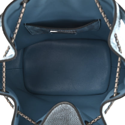 Bulgari Metallic Karung Serpenti Forever Bucket Bag Blue 4 of 8