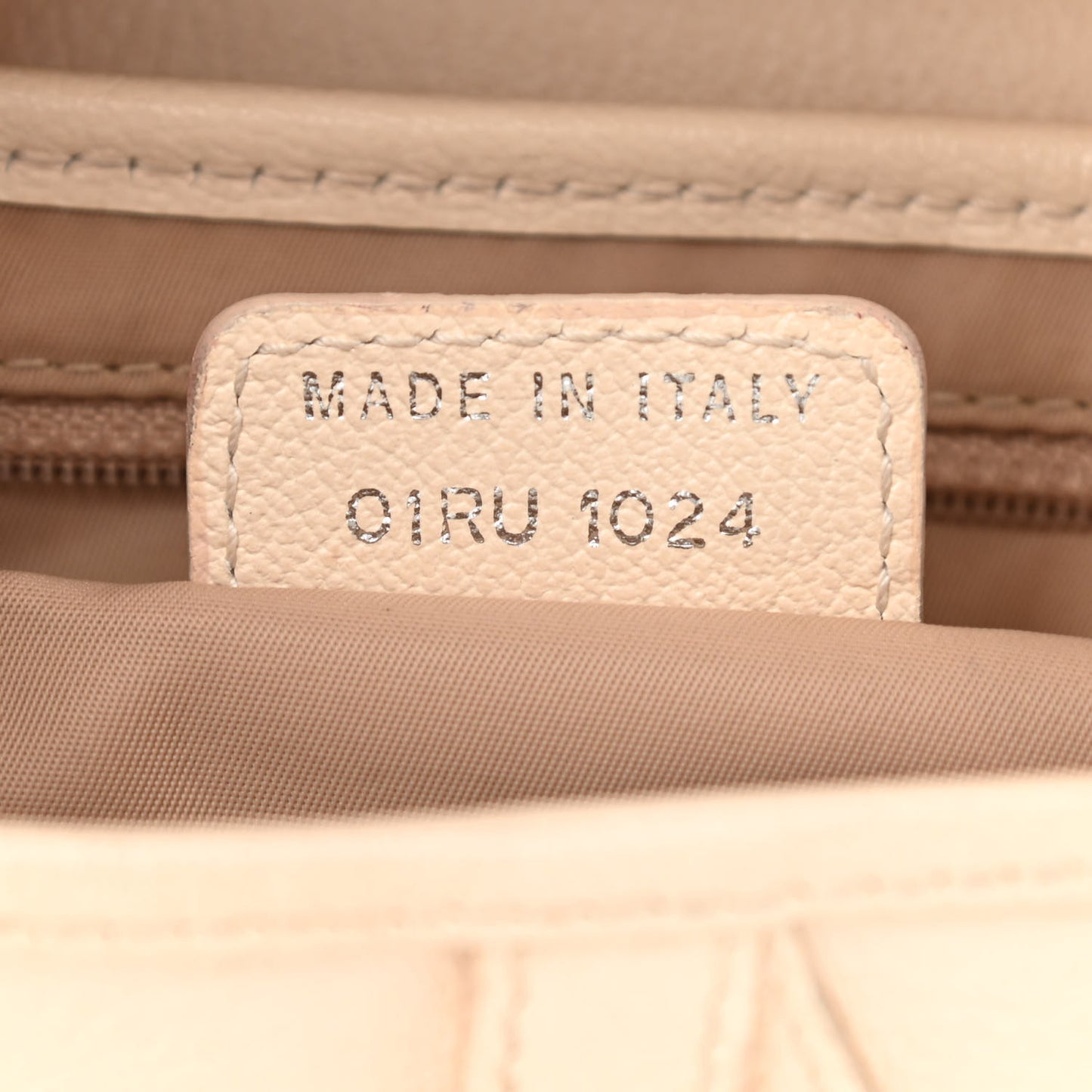 Grained Calfskin Saddle Bag Beige