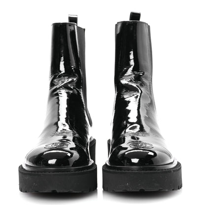 Chanel Patent Cap Toe Short Boots 38.5 Black 3 of 12