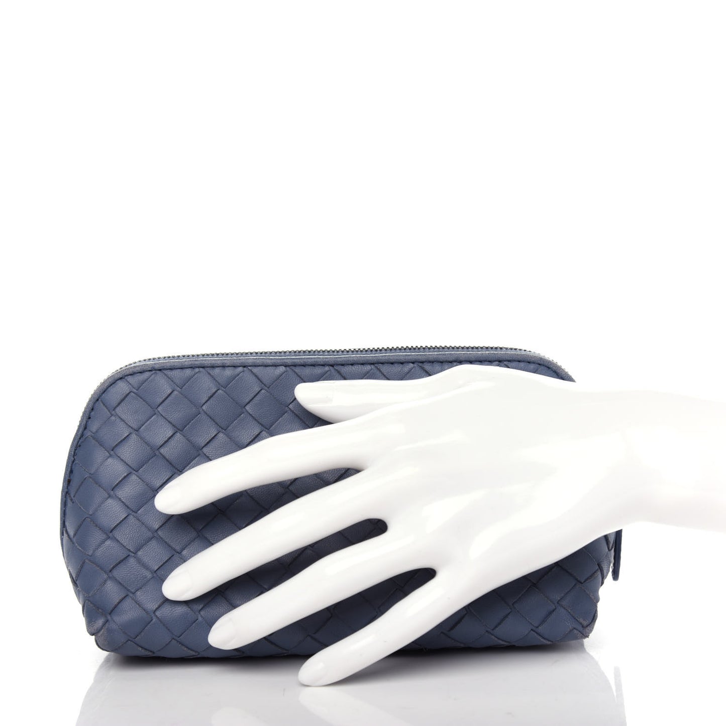 Nappa Intrecciato Cosmetic Pouch Blue