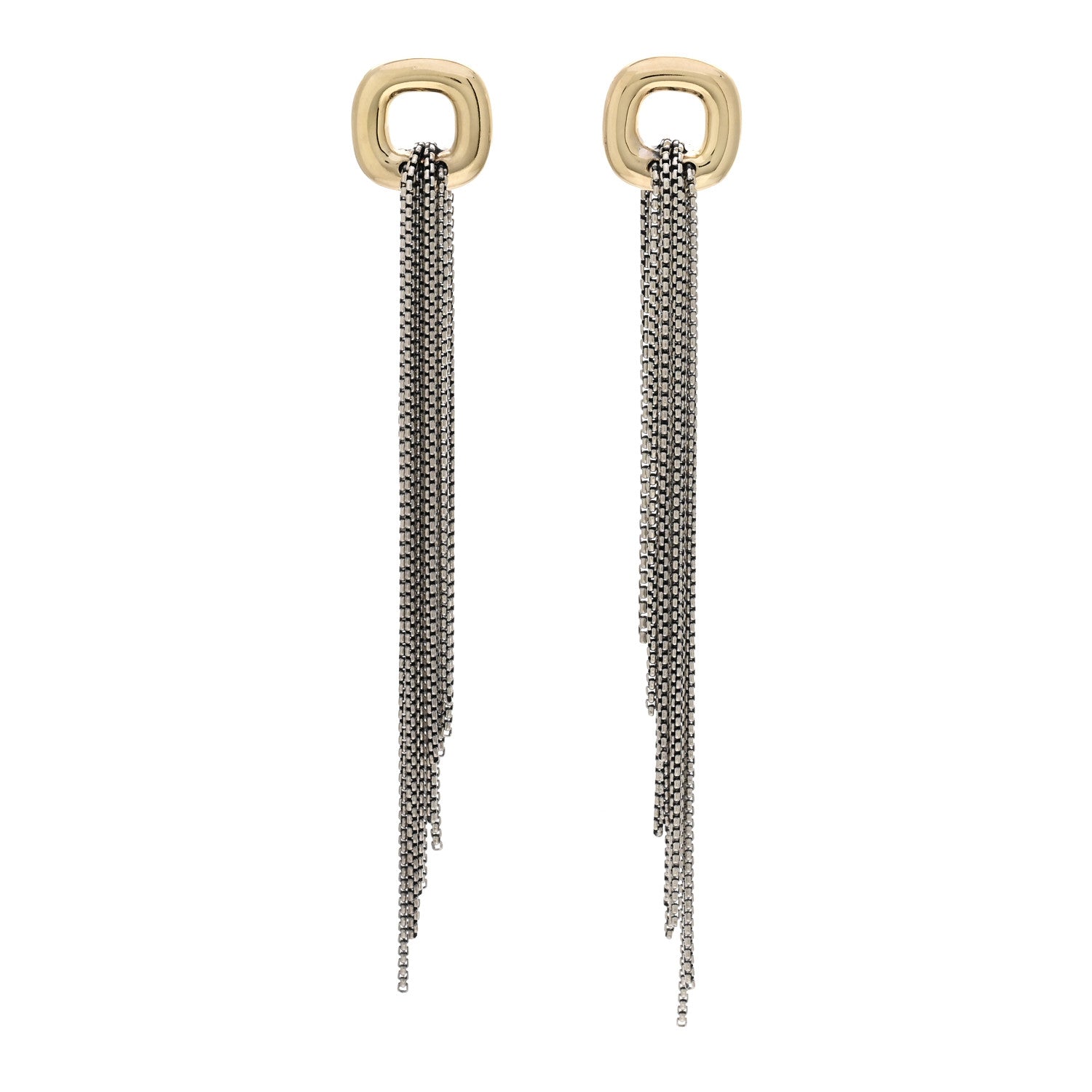 David Yurman Sterling Silver 18K Yellow Gold Waterfall Drop Earrings 1 of 4