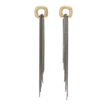 David Yurman Sterling Silver 18K Yellow Gold Waterfall Drop Earrings 1 of 4